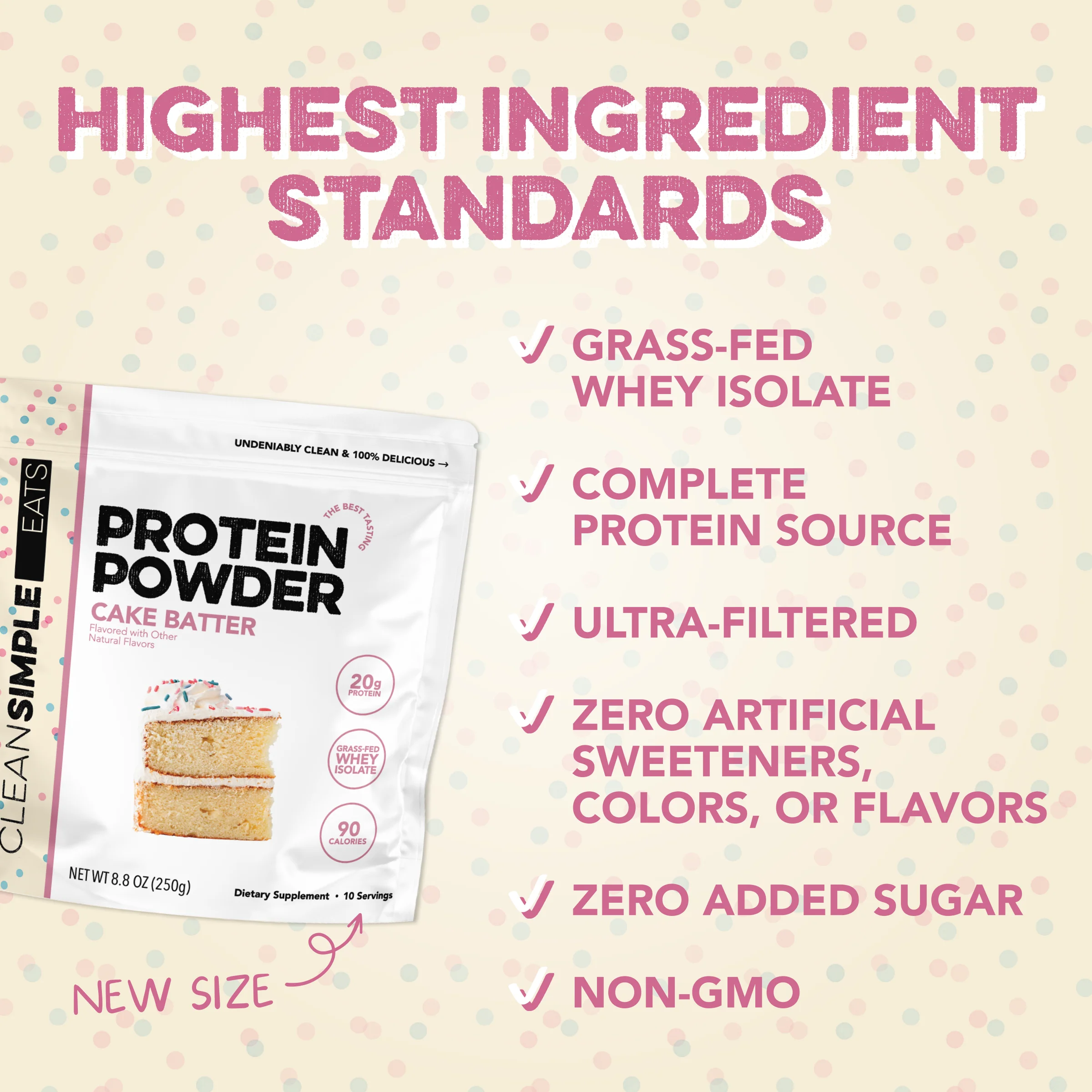 Protein Powder: Cake Batter (10 Serving Bag) - Image 3