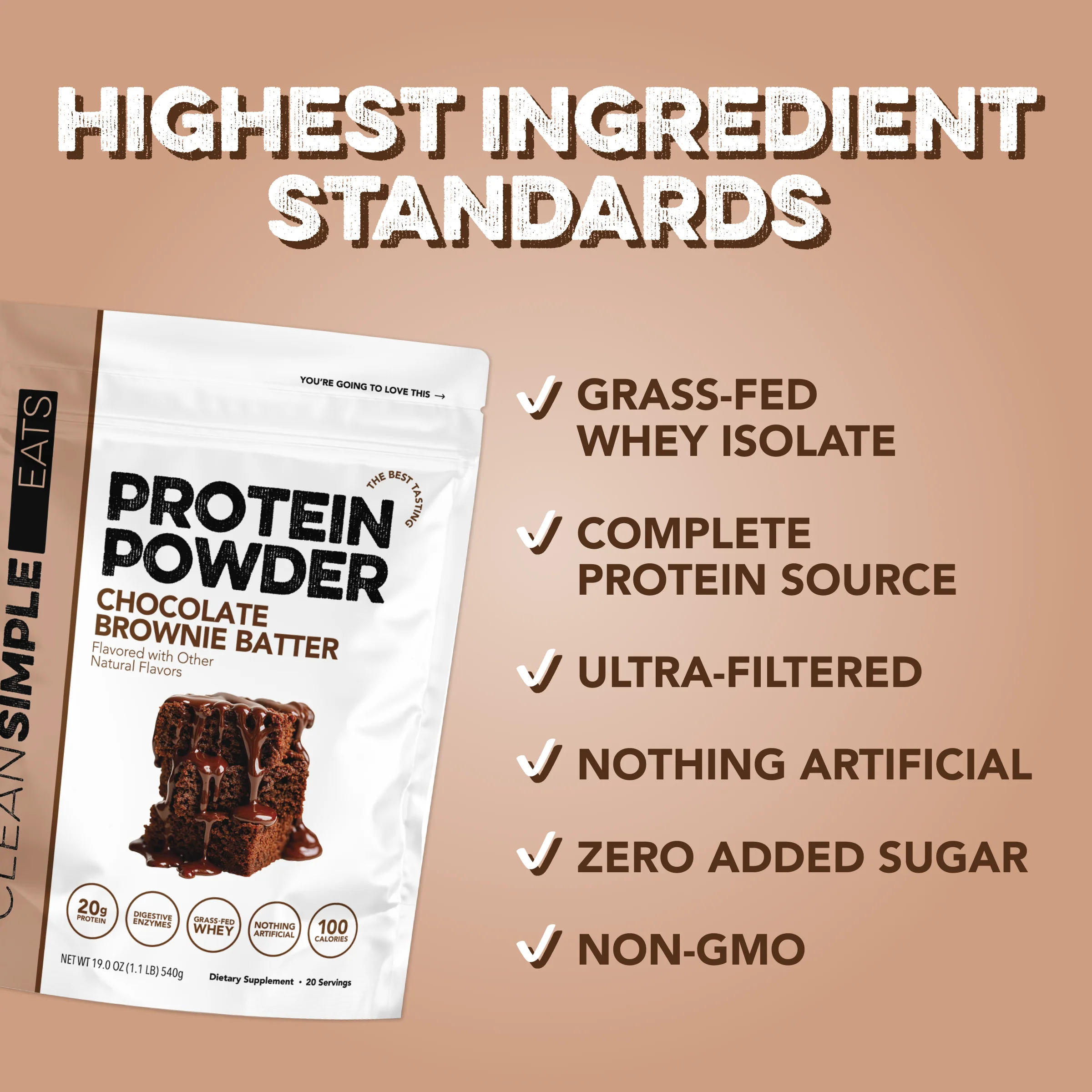 Protein Powder: Brownie Batter (20 Serving Bag) - Image 4