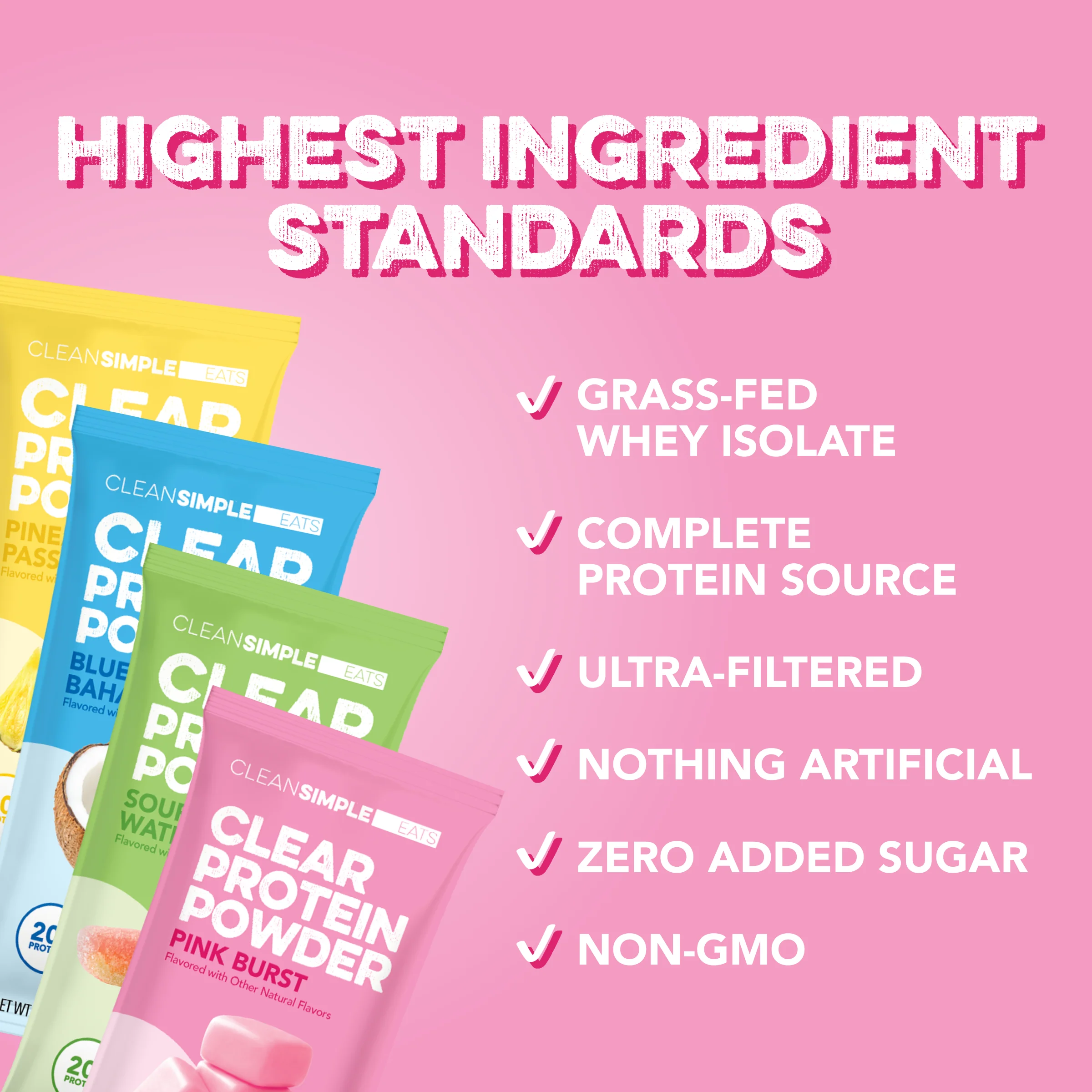 Clear Protein Powder: Variety Pack (8 Single Serving Packs) - Image 3