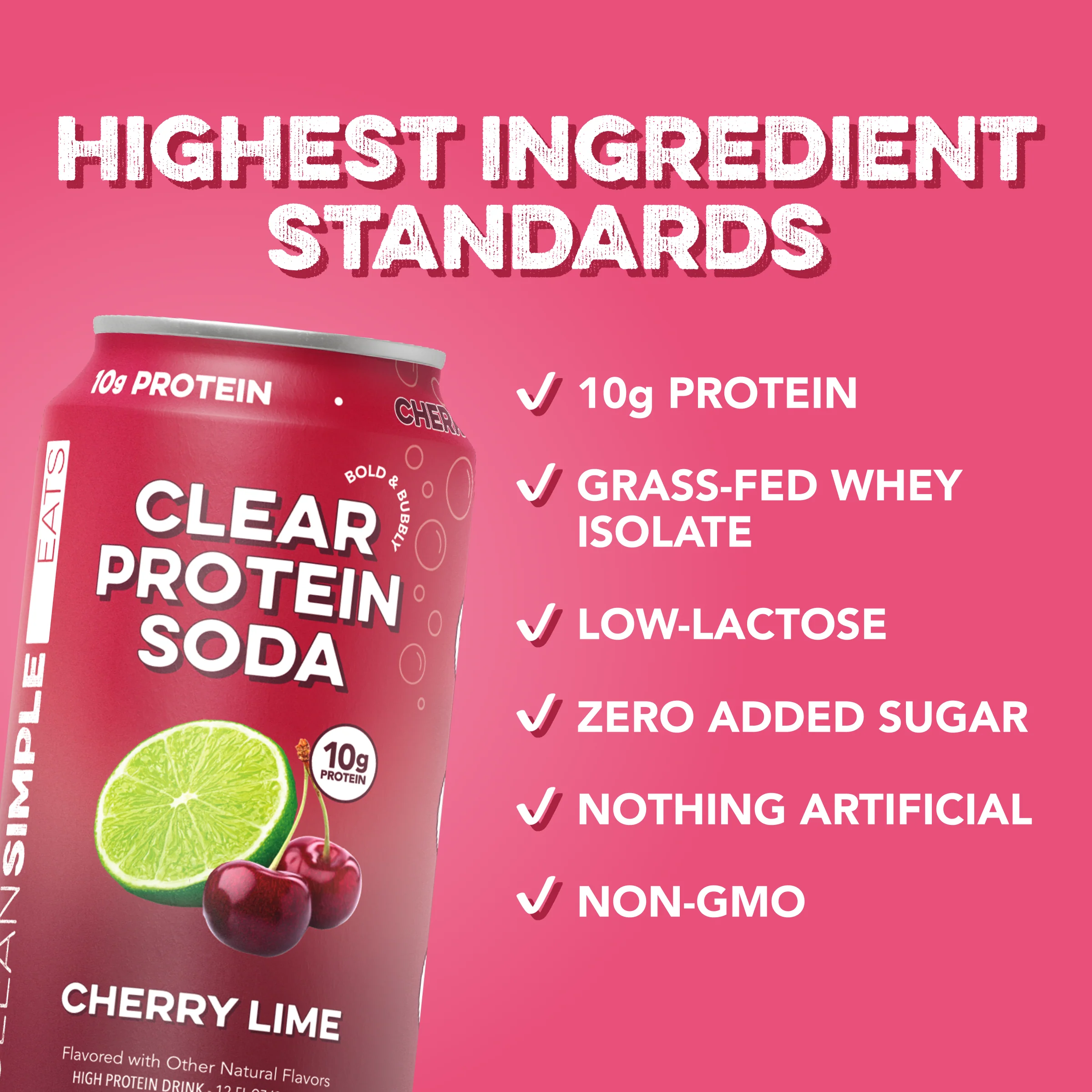 Clear Protein Soda: Cherry Lime (12 Oz. | 12 Pack) - Image 3