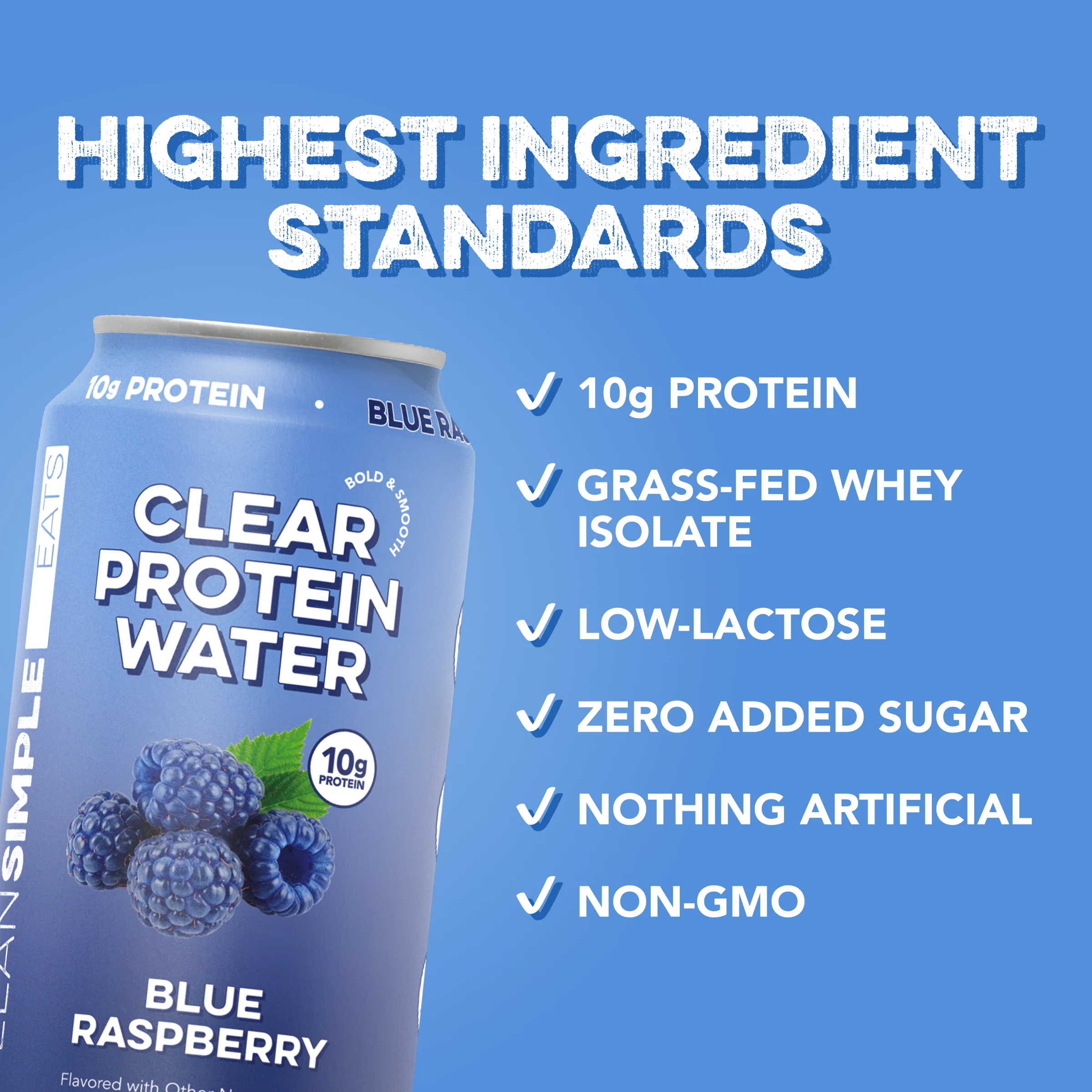 Clear Protein Water: Blue Razz (12 Oz. | 12 Pack) - Image 3