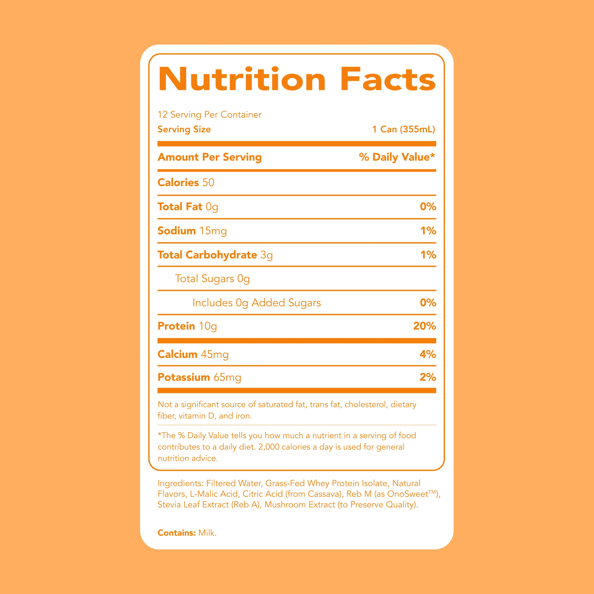 Clear Protein Water: Tropical Orange (12 Oz. | 12 Pack) - Image 7