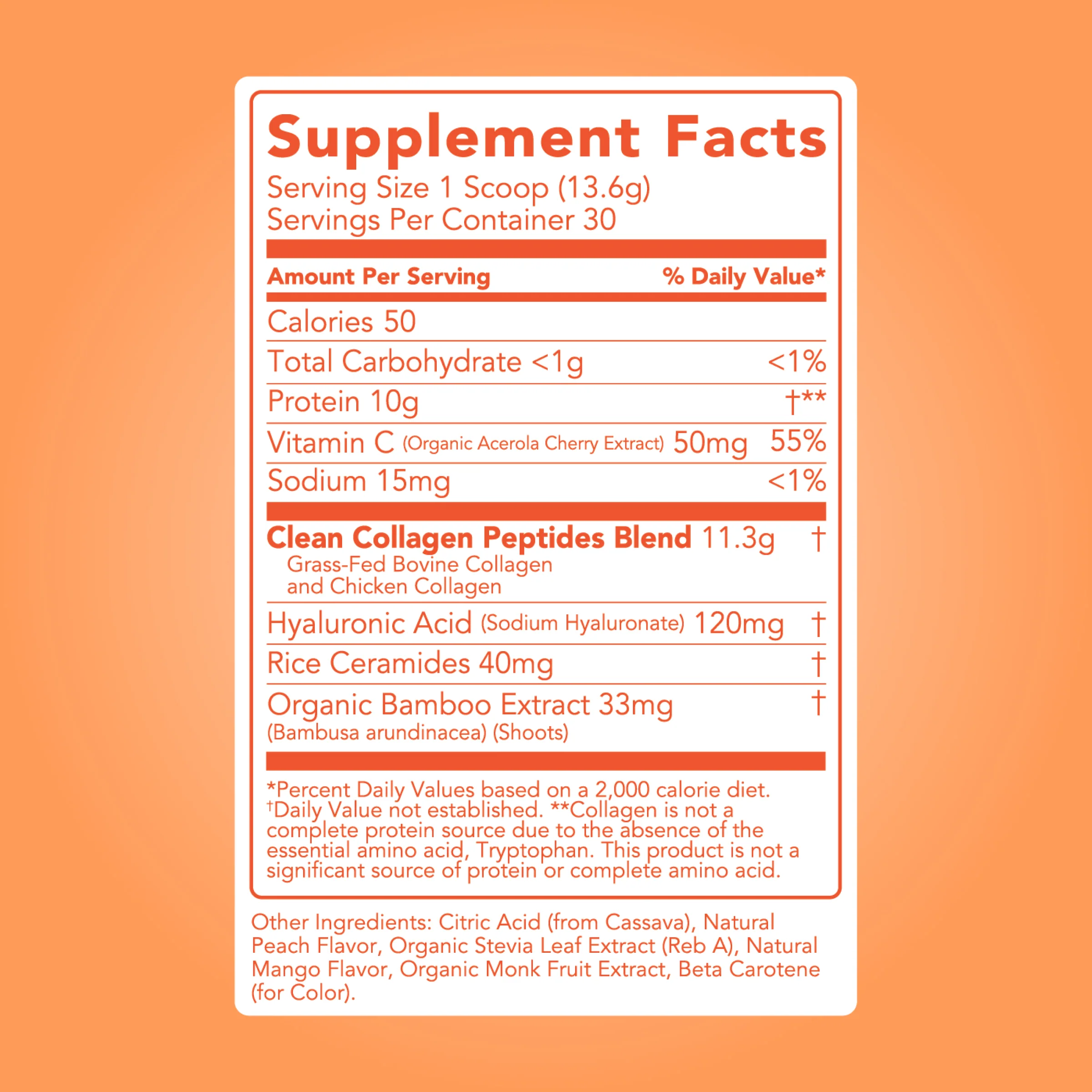 Collagen + Beauty Blend: Peach Mango (30 Servings) - Image 5