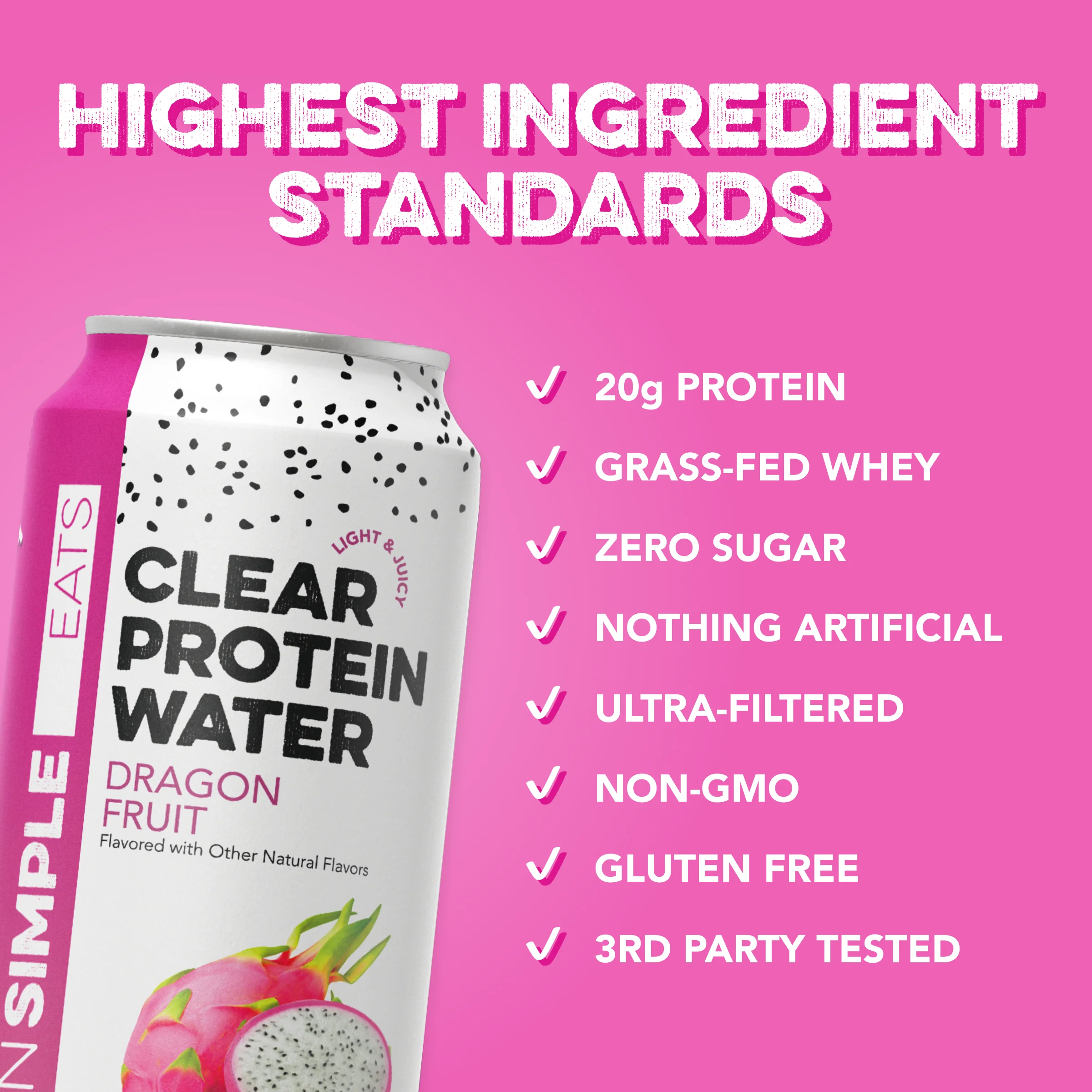 Clear Protein Water: Dragon Fruit (16 Oz. | 12 Pack) - Image 3