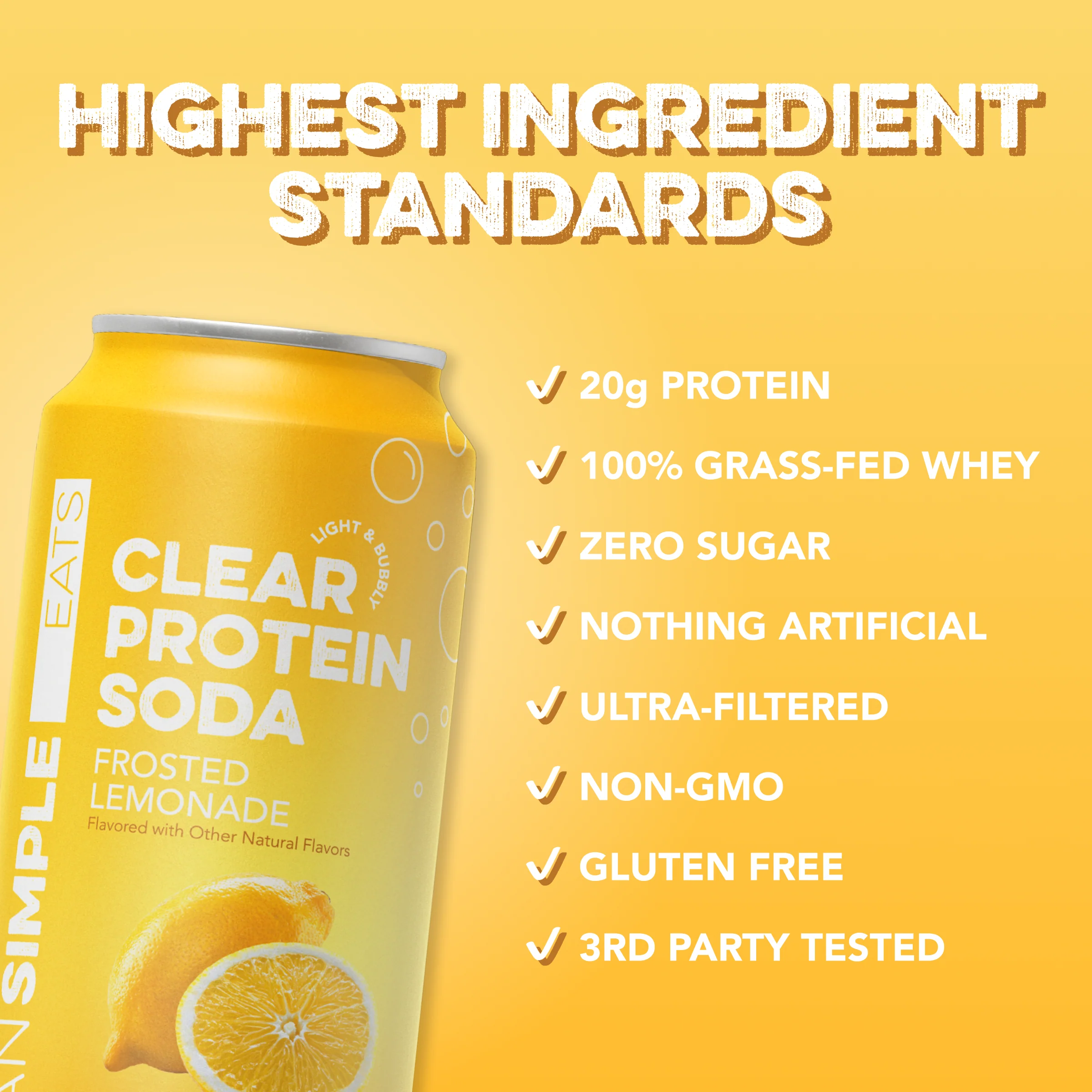 Clear Protein Soda: Frosted Lemonade (16 Oz. | 12 Pack) - Image 3
