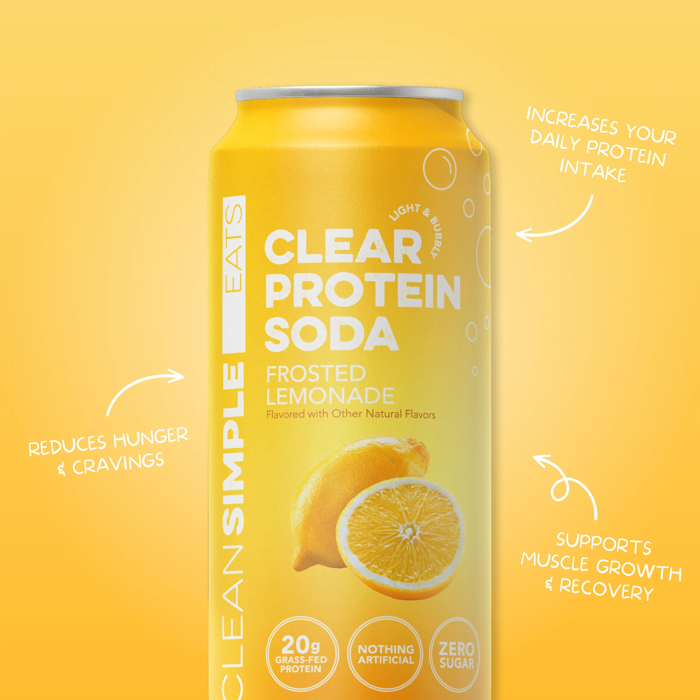 Clear Protein Soda: Frosted Lemonade (16 Oz. | 12 Pack) - Image 6