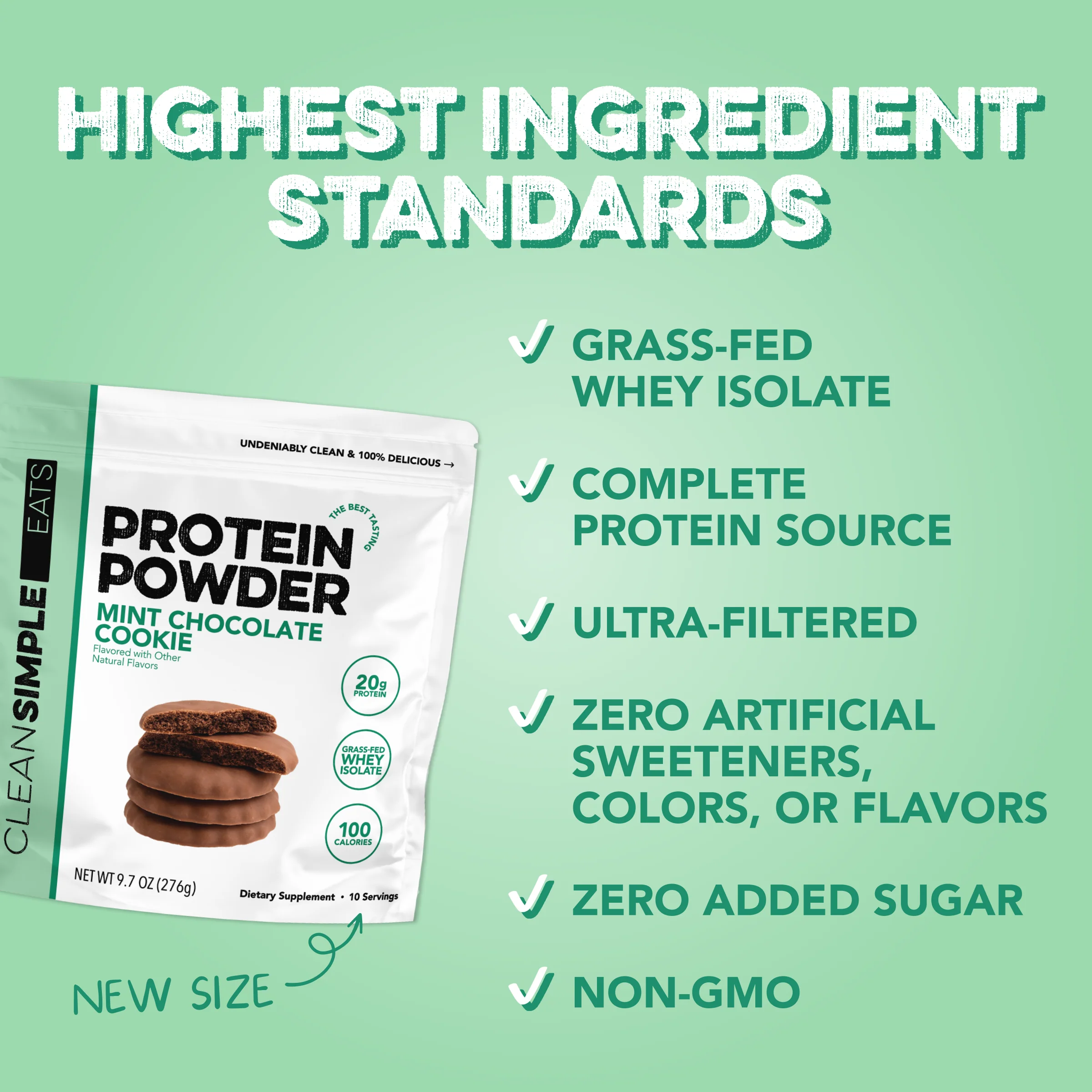 Protein Powder: Mint Chocolate Cookie (10 Serving Bag) - Image 3