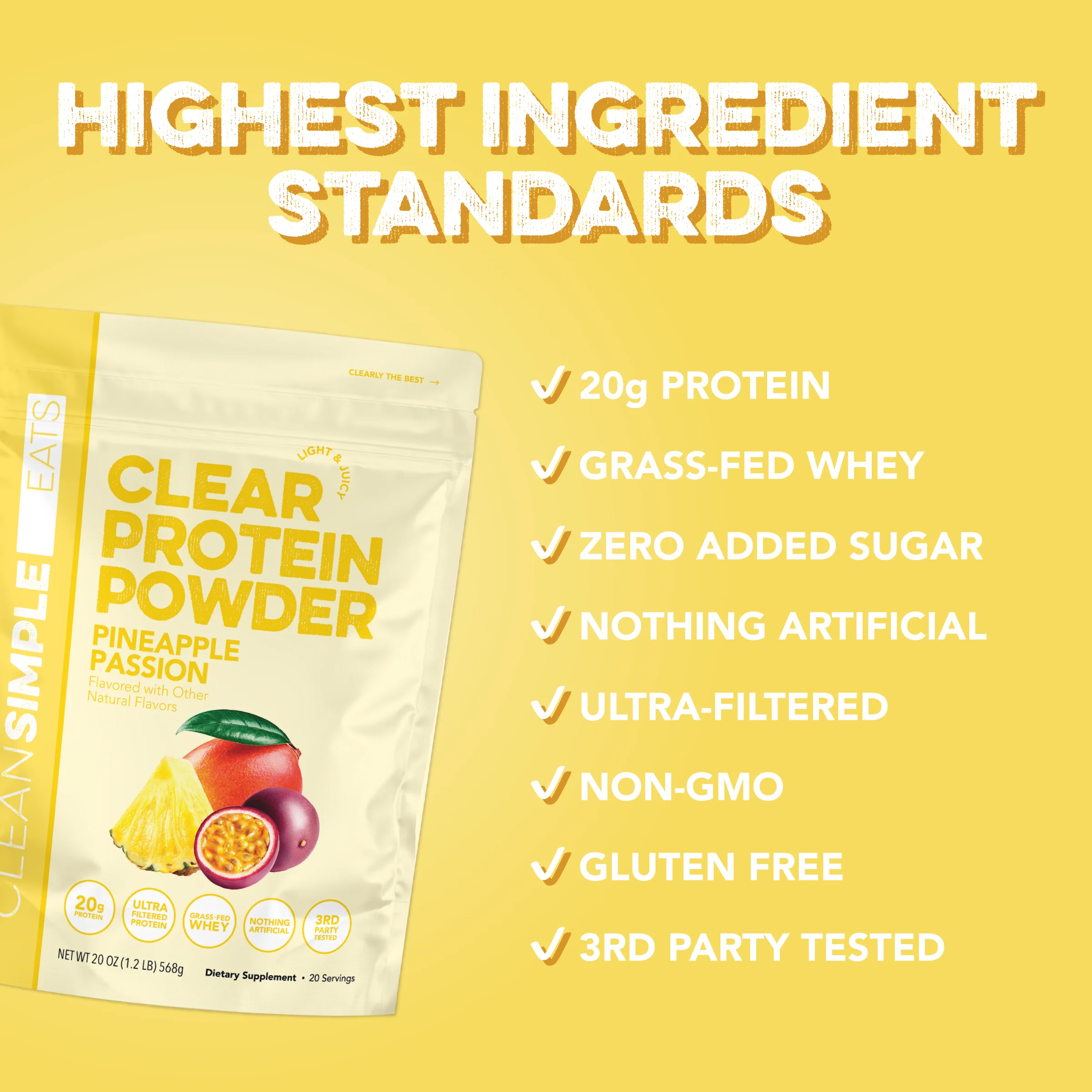 Clear Protein Powder: Pineapple Passion (20 Serving) - Image 3
