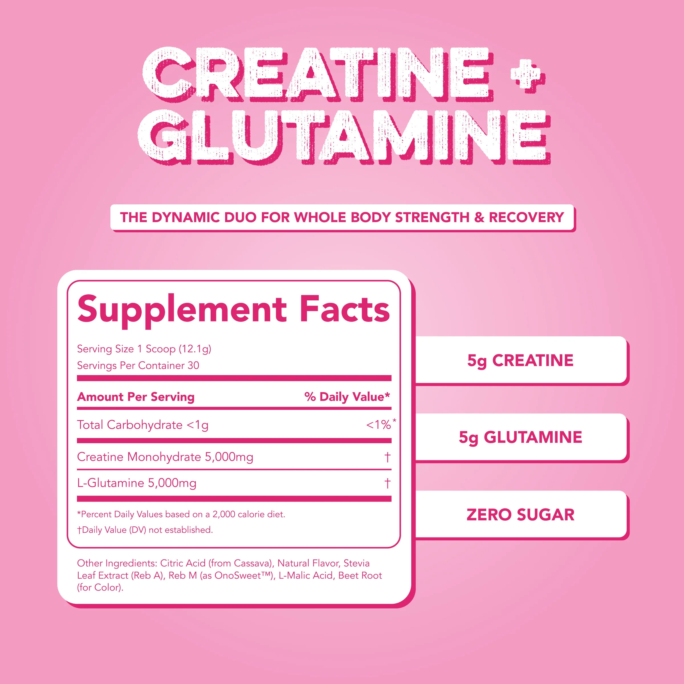 Creatine + Glutamine: Pink Burst (30 Serving Bag) - Image 4