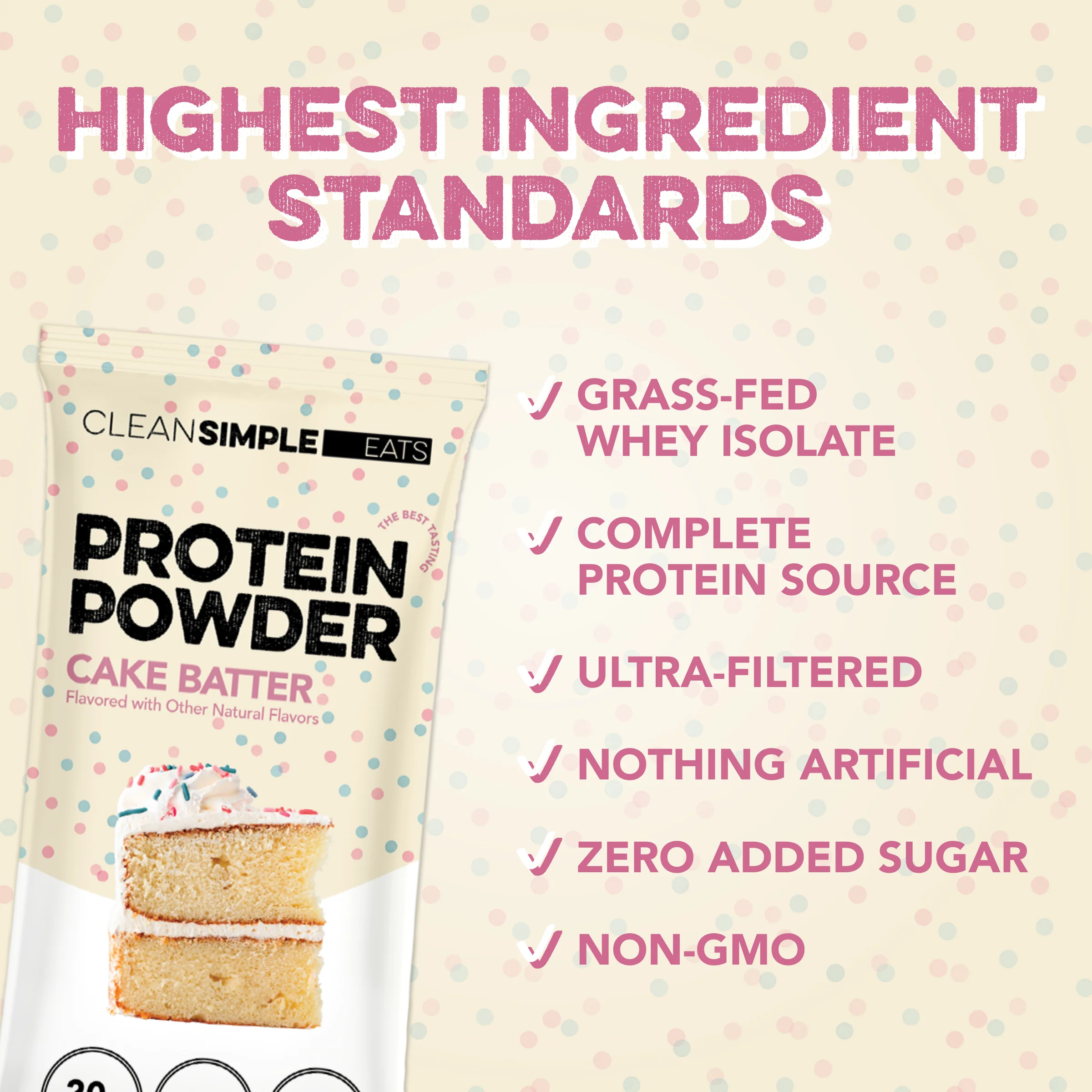 Protein Powder: Cake Batter (10 Single Serving Stick Packs) - Image 4