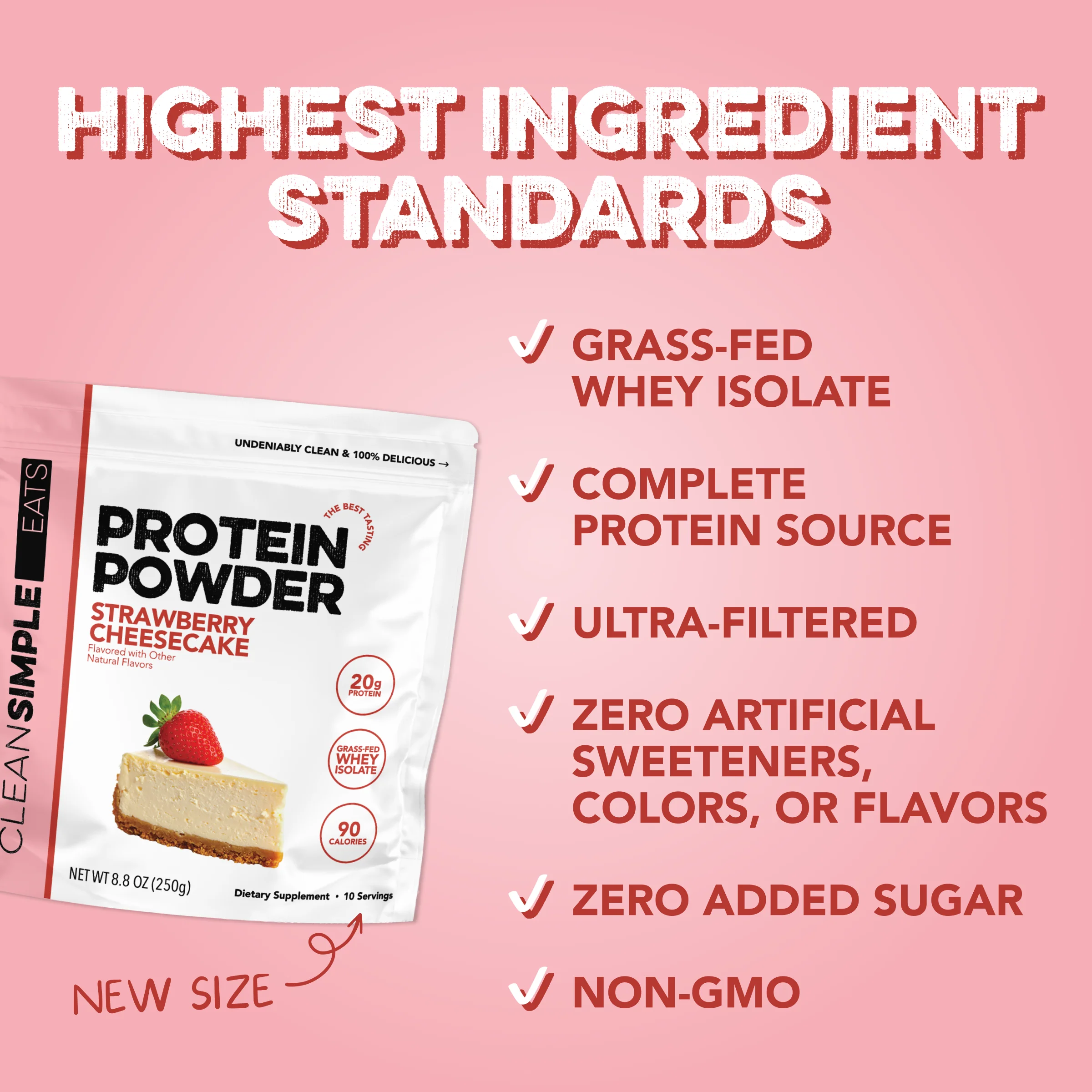 Protein Powder: Strawberry Cheesecake (10 Serving Bag) - Image 3