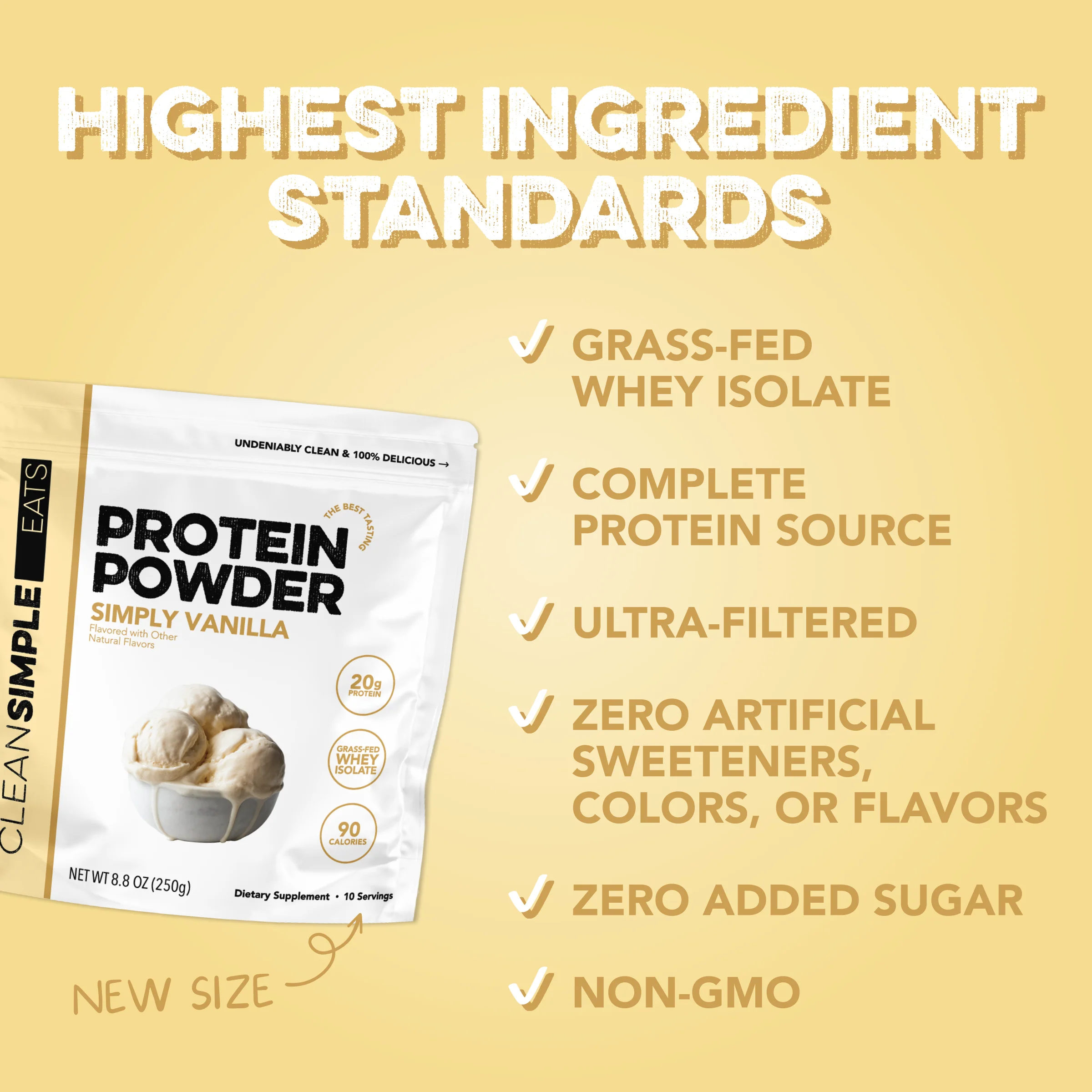 Protein Powder: Simply Vanilla (10 Serving Bag) - Image 3