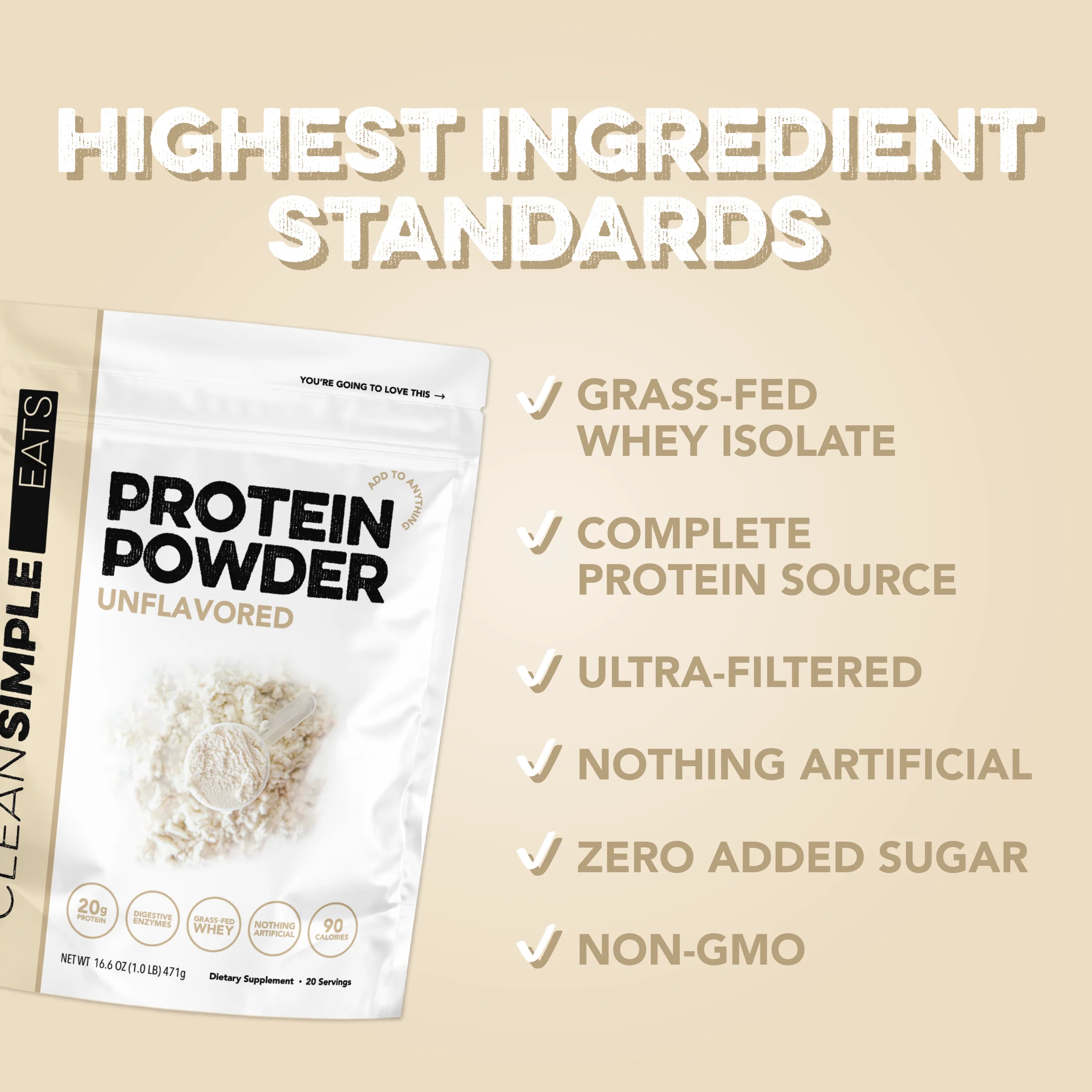 Protein Powder: Unflavored (30 Serving Bag) - Image 3